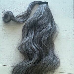 JuvaBun Magic Ponytail Extension Dark Gray, Salt & Pepper